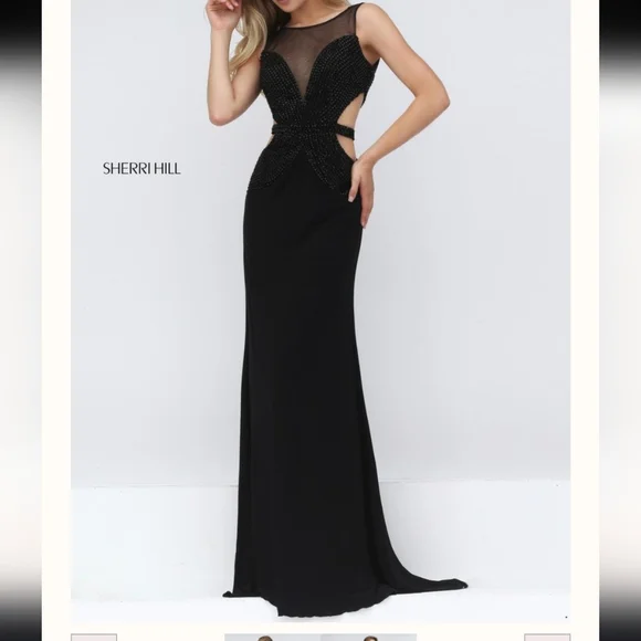 Sherri hill beaded open back gown prom dress - Picture 4 of 10